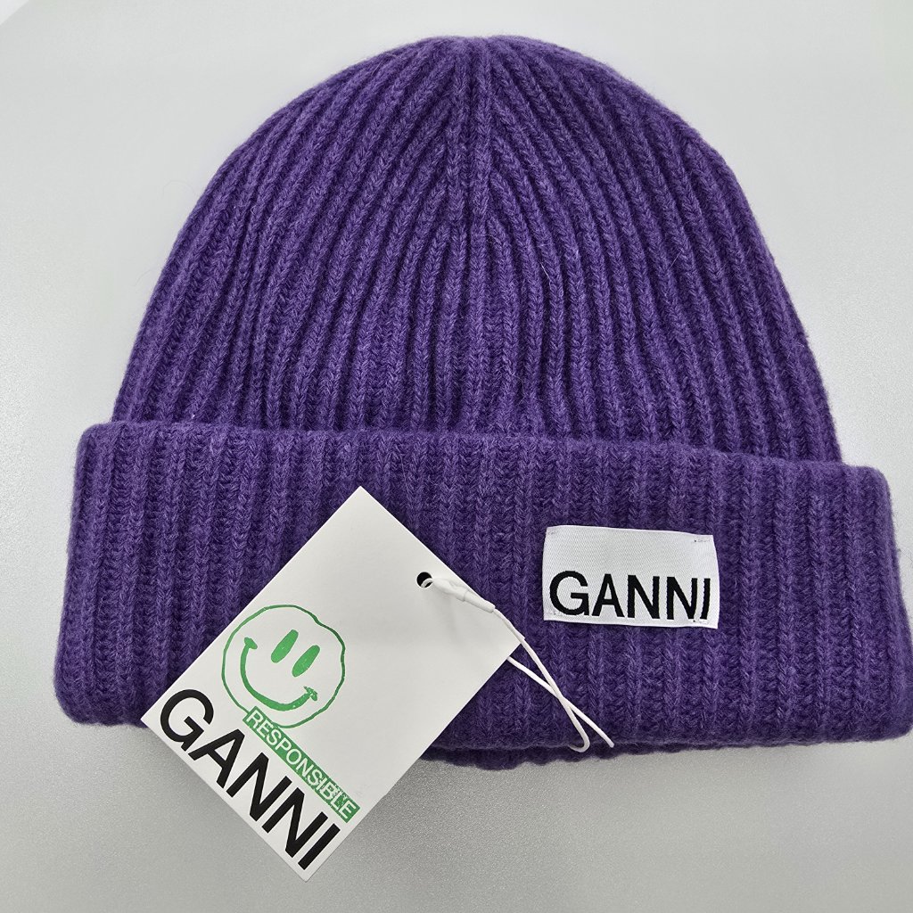 Ganni Recycled Wool Beanie Persian Violet